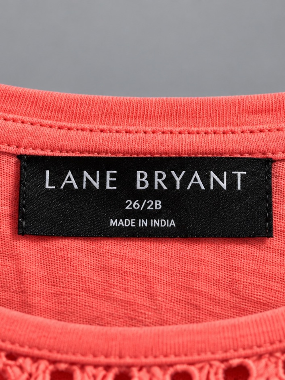 Lane Bryant Coral Eyelet Flutter Sleeve Blouse - Picture 3 of 3